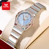 OPK 6042 Women's Quartz Watches Elegant Fashion Stainless Steel Strap Waterproof Luminous Diamond Dial Ladies Dress Wristwatches 1