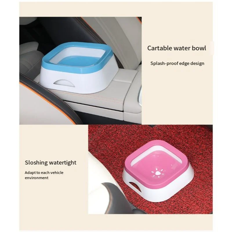Dog Drinking Water Bowl Floating Non-Wetting Mouth Cat Bowl Without Spill Drinking Water Dispenser Plastic Anti-Over Dog Bowl 4