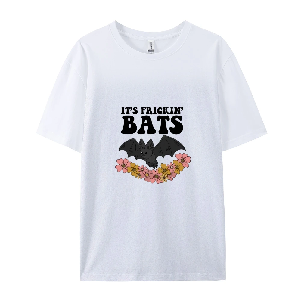 

Повседневная футболка для весны и лета, односторонний принт с монохромным или узором, для девочек, праздничная одежда, базовая одежда, летучие мыши, 100% хлопок