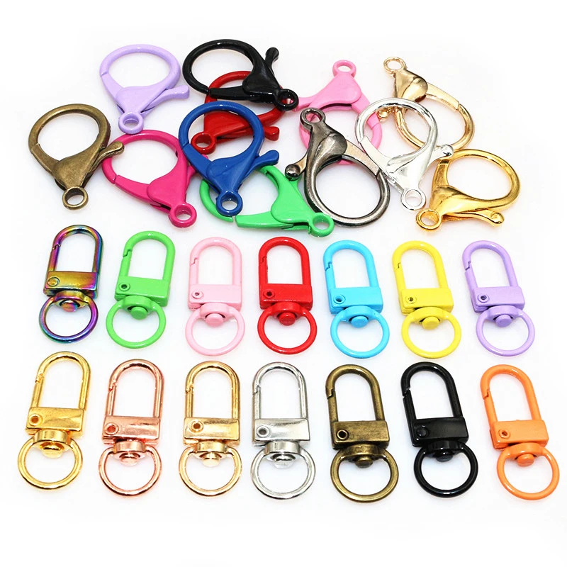 10 teile/los Snap Karabiner Haken Gold Silber Überzogene DIY Schmuck, Die Entdeckungen für Keychain Neckalce Armband Liefert