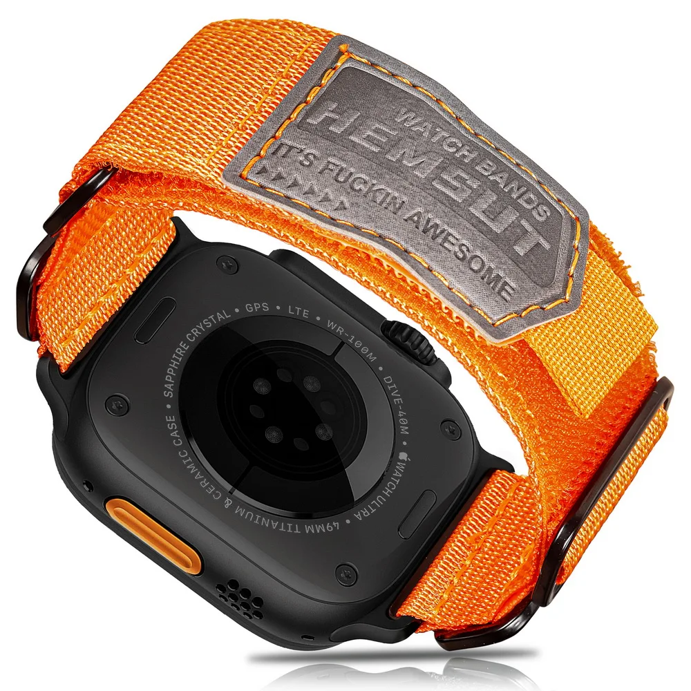 Фото Ремешок HEMSUT для Apple Watch Series 9 8 7 SE, нейлоновый браслет для акций, Ultra 49 38 40 41 42 44 45 мм, совместим с Iwatch SE №5