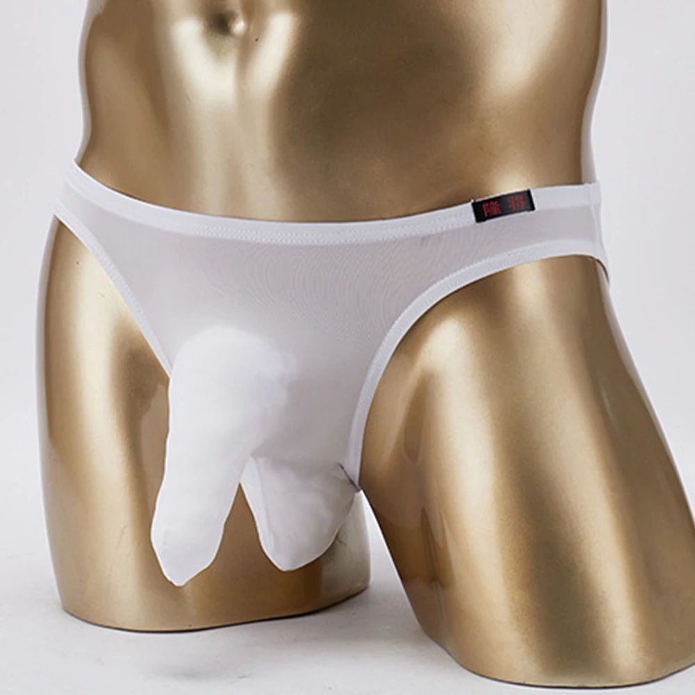 

Ice Silk T-back Thongs Man Sexy Elephant Nose Underwear G-string Soft Briefs Men Sexy Underpants Seamless Panties Male Lingerie