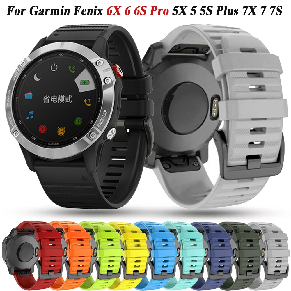 

QuickFit 20/22/26mm Smart Watch Strap for Garmin Fenix 6S 6 6X Pro 5S 5 5X Plus 7S 7 7X Epix Watchband Wristband Silicone correa