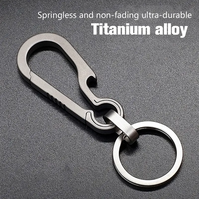 1pc Outdoor Taille Hängen Kette Ring Schnalle Bier Flasche Titan Legierung Karabiner Multi-funktion Schlüsselbund Opener EDC Werkzeug für Männer – Detail 2