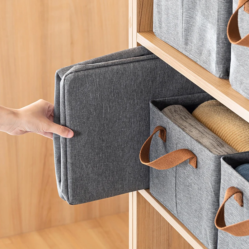 Cationic Clothing Storage Box Clothes Socks Toy Snacks Sundries Organizer Multifunctional Cosmetics Folding Fabric Box 5