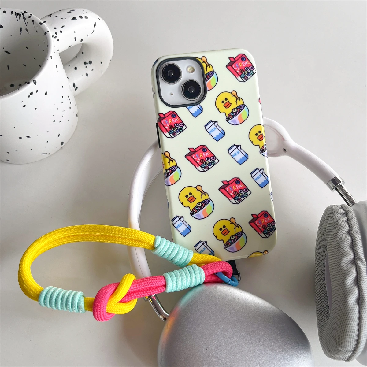 Duckling Pattern Magnetic Two-in-One Film Protective Case for iPhone