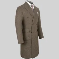 Luxury Herringbone Men Jacket One Piece Fashion Peak Lapel Double Breasted Outerwears Elegant Smart Casual Wedding Male Blazer 2