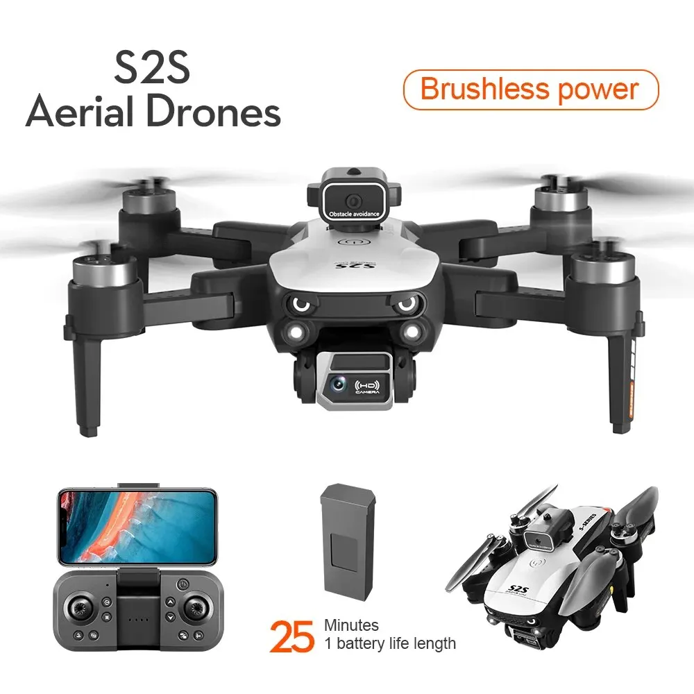 S2S Brushless Drone 4k Profesional 8K HD Dual Camera Obstacle Avoidance Aerial Photography Foldable Quadcopter Flying 25Min