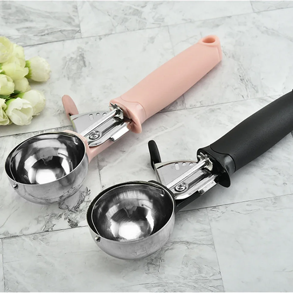 Description Picture 4 of itemIce Cream Scoop Stainless Steel Ice Cream Spoon Metal Icecream Cookie Scoop Melon Fruit Baller Ice Ball Maker Kitchen Tools