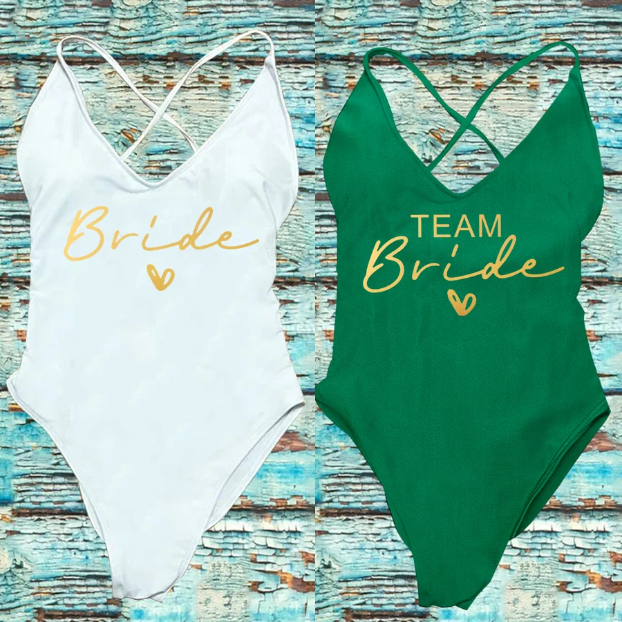 Padded One Piece Swimsuit Women Team Bride Swimwear Bikini Summer Bathing Suit Plus Size Beachwear Bachelorette Party Lady one piece swimsuit women swimsuit