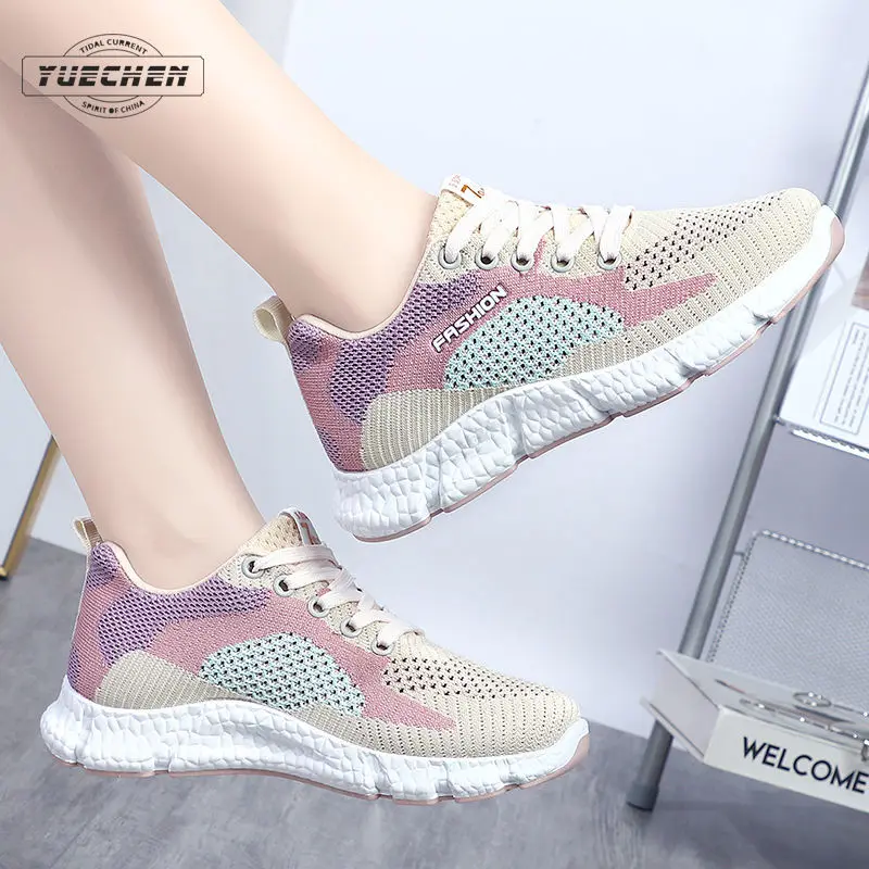 WomenSneakerCasualShoesBreathableMeshLaceupSneakersLadies