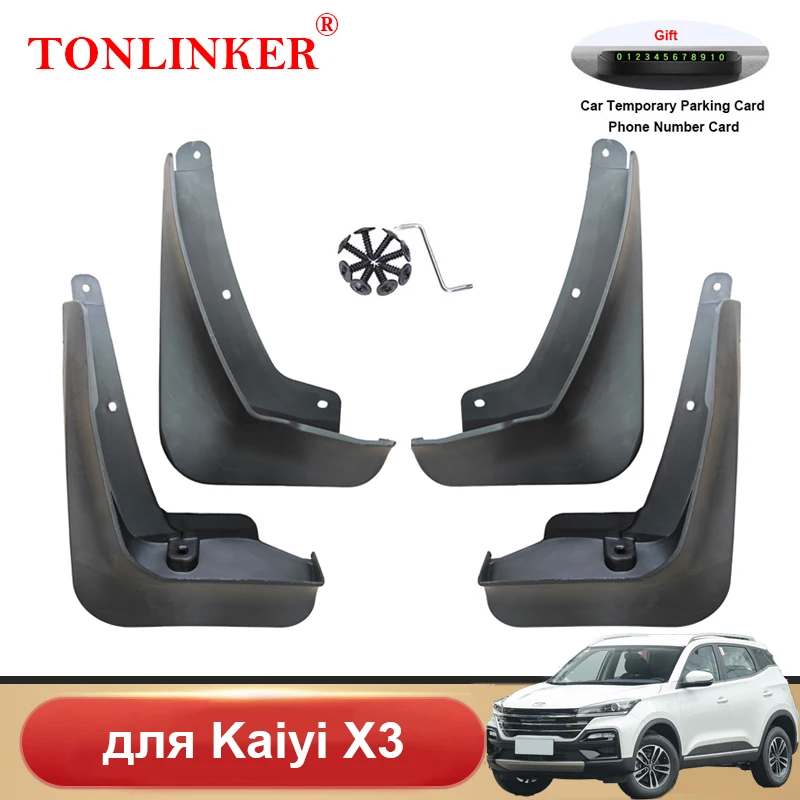 

TONLINKER Car Mudguard For Kaiyi X3 2023 1.5L SUV Mudguards Splash Guards Fender Auto Front Rear Mudflaps 4Pcs Car Accessories