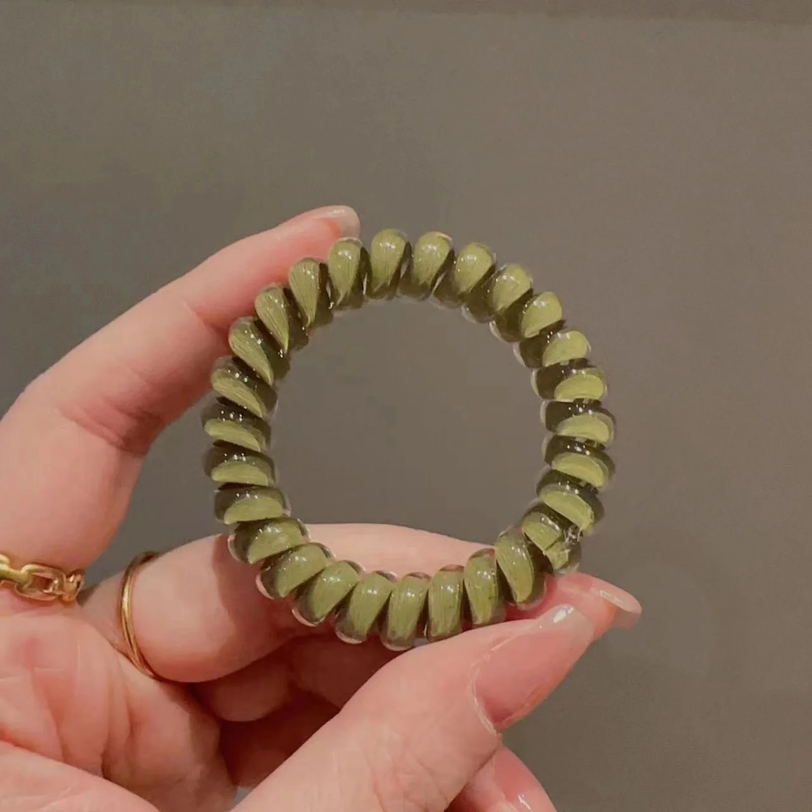 1/5pcs Jelly - Style Phone Cord Hair Ties Set, Assorted Translucent Colors, Elastic and Trendy Hair Accessories for Women