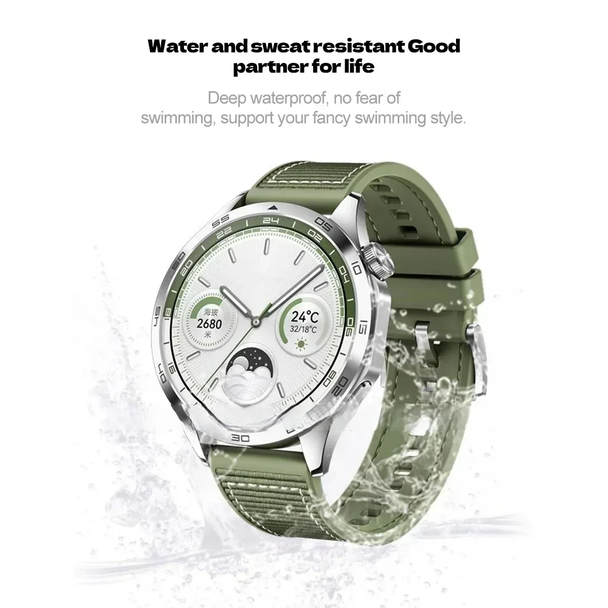 Universal 22mm Silicone & Nylon Woven Smart Watch Strap - Premium Design Bracelet
