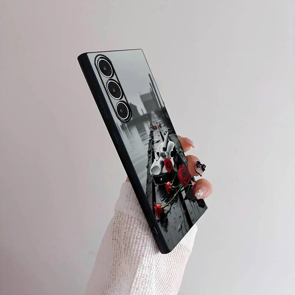 Elegant Floral Art Phone Case - Frosted Non-Slip Soft Cover