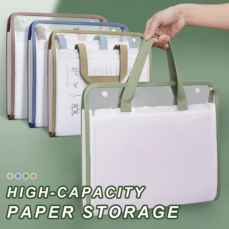 13-Layer A4 Expanding File Folder Organizer Multi-layer Filing Transparent for Documents Aesthetic Paper Work School Home