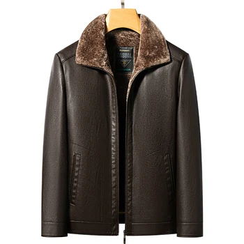 YN-2367 Giacca in pelle naturale da uomo integrata in pelliccia autunnale e invernale, top slim fit alla moda, artefatto caldo da uomo di fascia alta 1