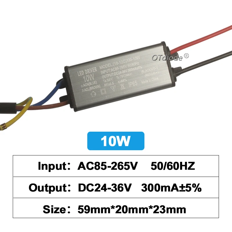 נהג הוביל 10w 20w 30w50w 70w מתאם AC85V-265V DC24-36V IP65 אספקת חשמל 300ma 600mma900ma 1500/2100ma