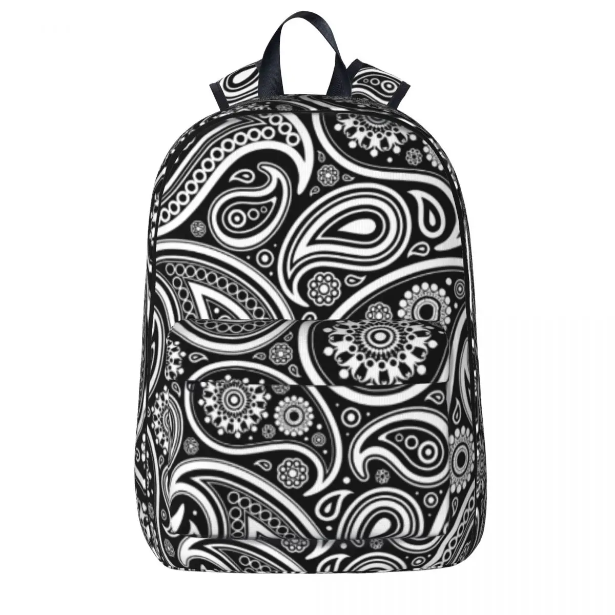 

Retro Paisley Backpack Black and White College Backpacks Women High Quality Soft School Bags Casual Rucksack