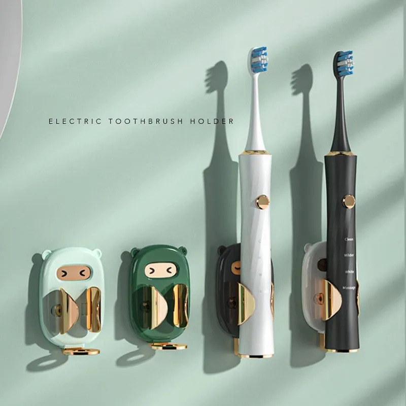 Cute Electric Toothbrush Holder For kids Adult adaptive Wall Mounted Toothbrush Drain Rack Bathroom Organizer
