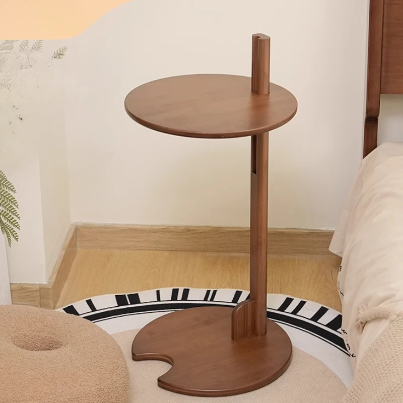 Simple Bamboo and Wood Lift Sofa Side A Few Living Room Furniture Movable Balcony Round Table Small Bedroom Bedside Laptop Table