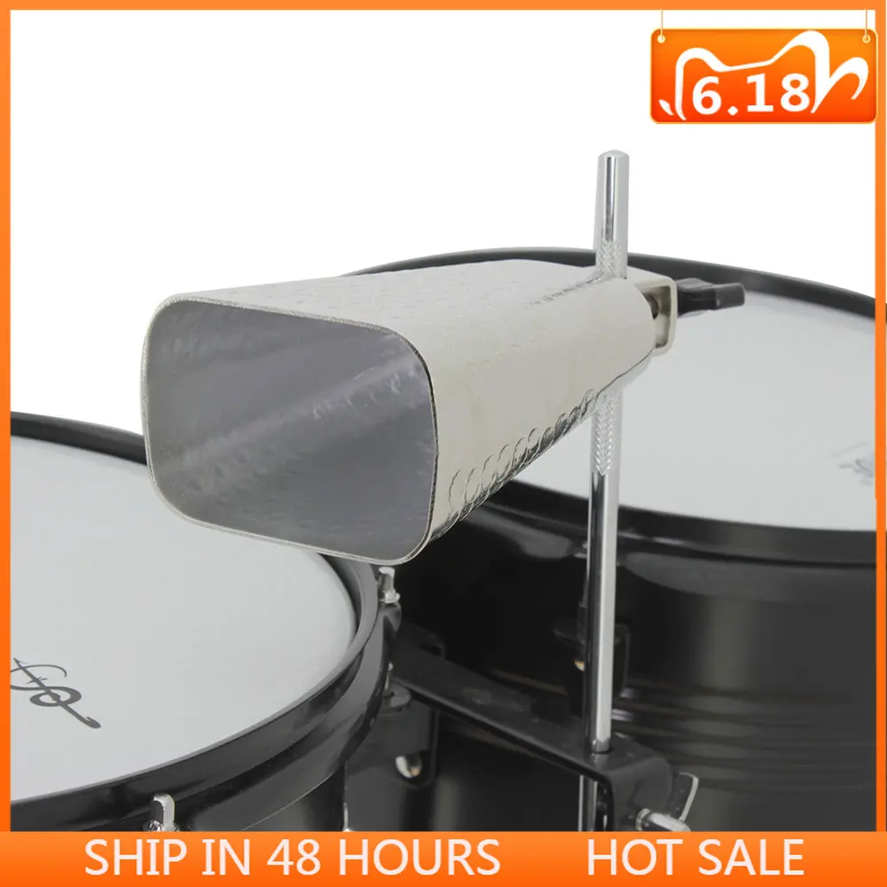 M MBAT 6 Inches Silver Metal Cowbell Electroplated Dotting Cowbell Drum