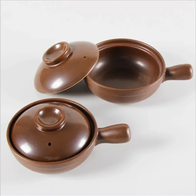 650ml 900ml Casserole Rice Noodle Porridge Milk Soup Clay Stew Earthenware Cooking Pot Decoct Chinese With Handle Ear Clay Pot electric cooking pot