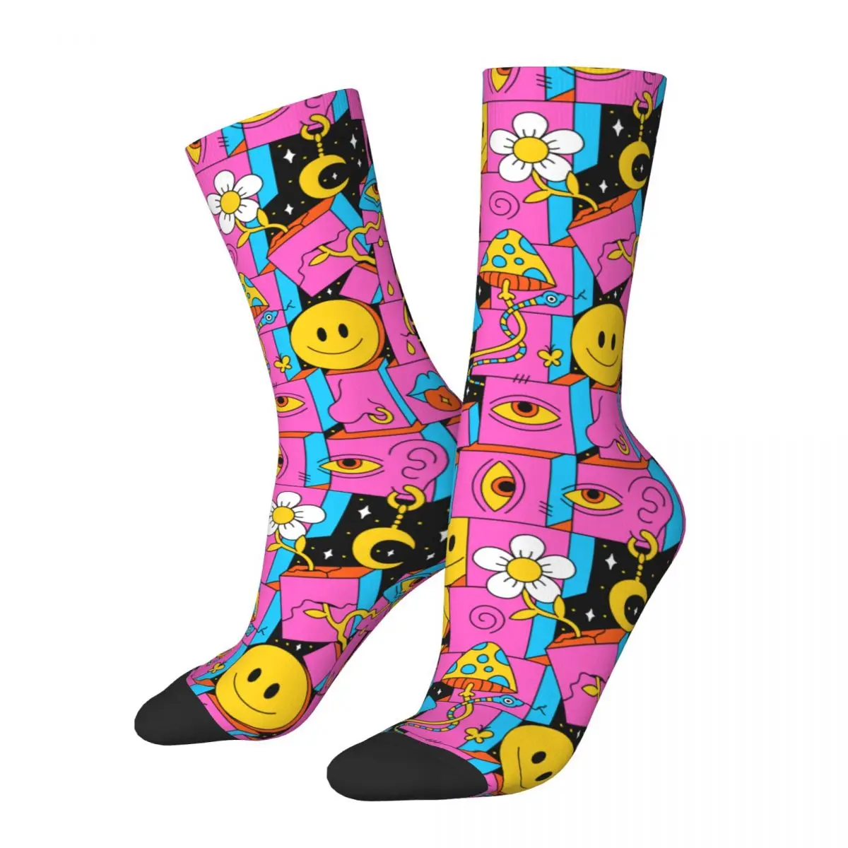 

Fashion Men's Socks Novelty Psychedelic Sock Magic Mushrooms High Quality Women's Socks Spring Summer Autumn Winter