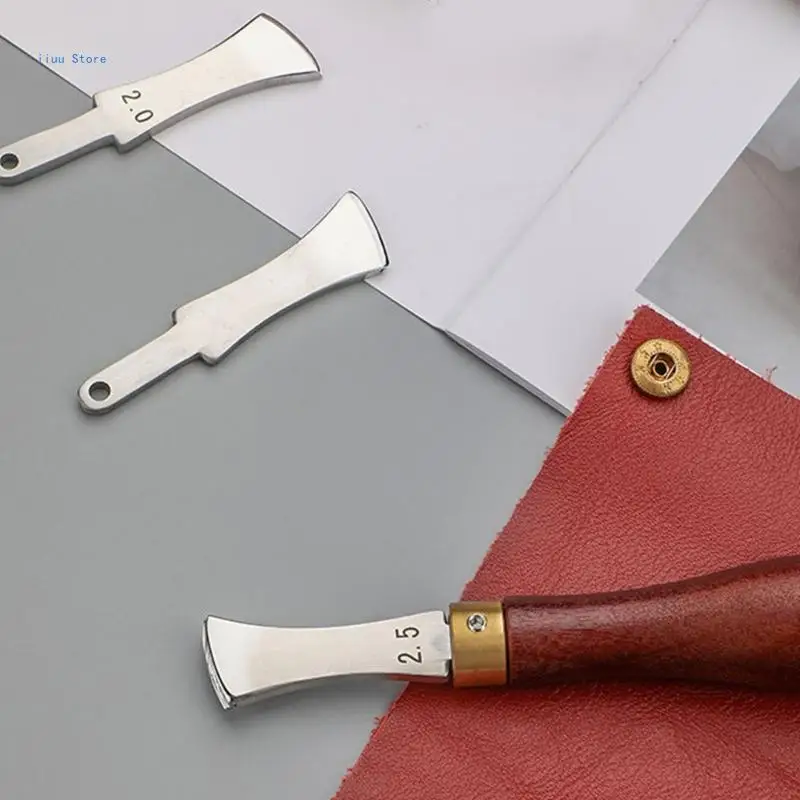 Leather Edging Creaser Tool with Replaceable Creasing Head 1.0-2.5mm for Leather Working
