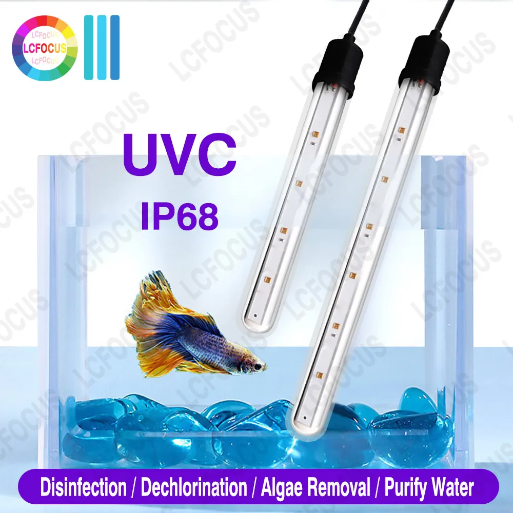 T6 4W 6W 8W 10W LED Ultraviolet Lamps 270nm UVC IP68 Waterproof Tube 12V 24V For Water Sterilization Purification Disinfection