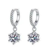 Ensemble de bijoux Moissanite en argent 925 véritable, pendentif, collier, bague, boucles d'oreilles, Solitaire, cadeau pour femmes et hommes 6