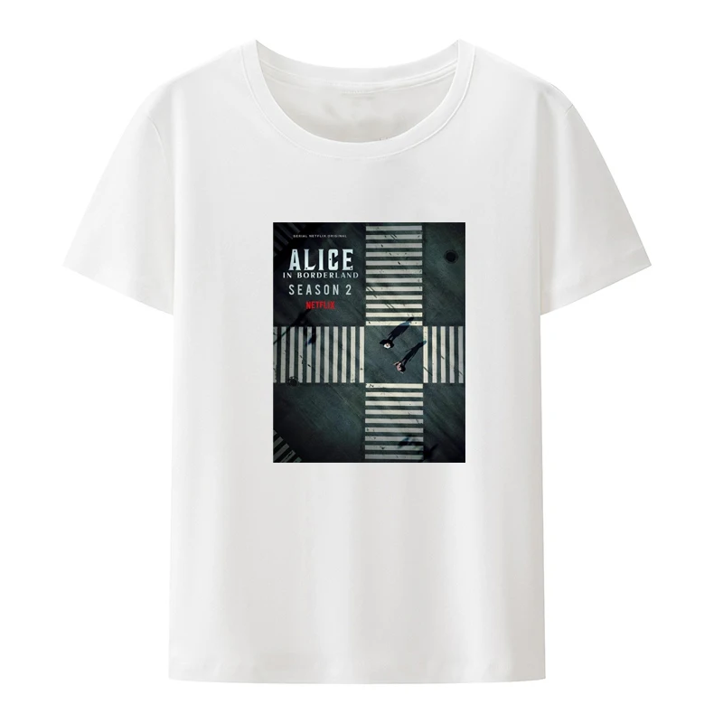 

Alice in Borderland Printed T-shirt Top Creative Koszulki Comfortable Short-sleev Streetwear Men Clothing Graphic Tshirts Humor