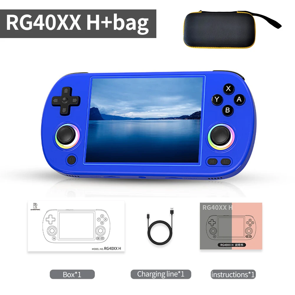 RG40XX H Handheld Game Console, Console de Videogames Retro, 4.0 "IPS Screen Joystick, Suporte 5G WiFi, Bluetooth, Iluminação RGB 8