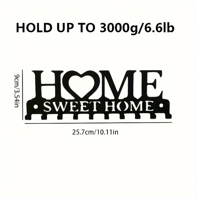 Wall Mounted Sweet Home Decorative Key Holder Key Wall Hook Creative Holder For Front Door 1pc