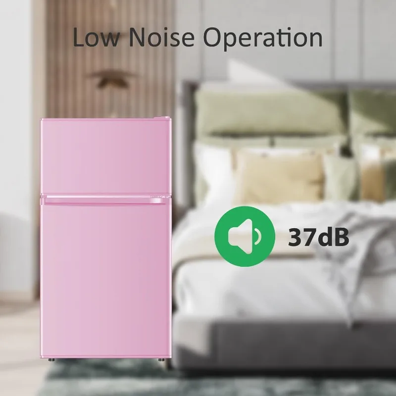 Mini Fridge with Freezer, 3.2 Cu.Ft, 2 Doors Compact Mini Refrigerator with Separate Freezer for Dorm, Bedroom 6 Mini Fridge with Freezer, 3.2 Cu.Ft, 2 Doors Compact Mini Refrigerator with Separate Freezer for Dorm, Bedroom 6