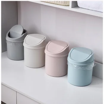 Mini Desktop Trash Can with Lid – Compact Desk Waste Bin 1