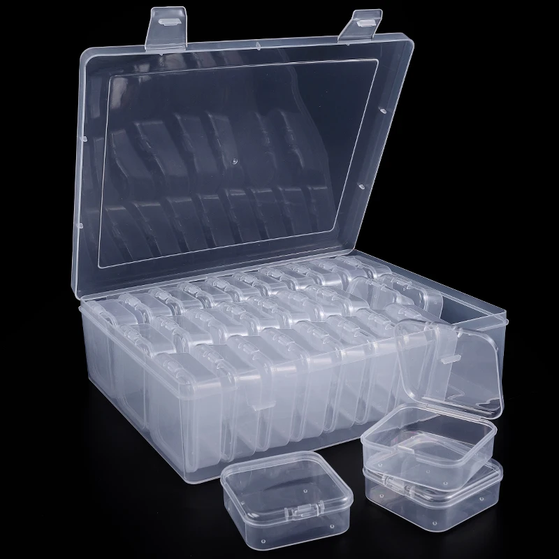 Bead Organizer Box 30Pcs Small Clear Plastic Bead Storage Containers with Hinged Lid for Storage of Small Items Crafts Jewelry 1