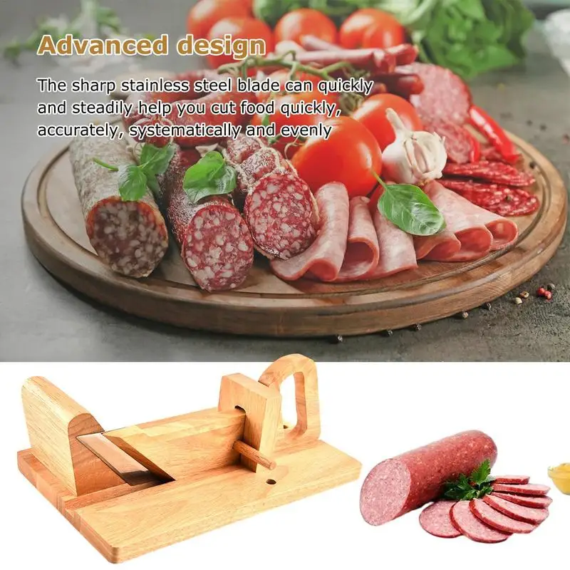 Removable Manual Salami Meat Cheese Cutter Wooden Sausage Slicer Universal  Kitchen Household Slicing Tool For Sausage Meat - AliExpress
