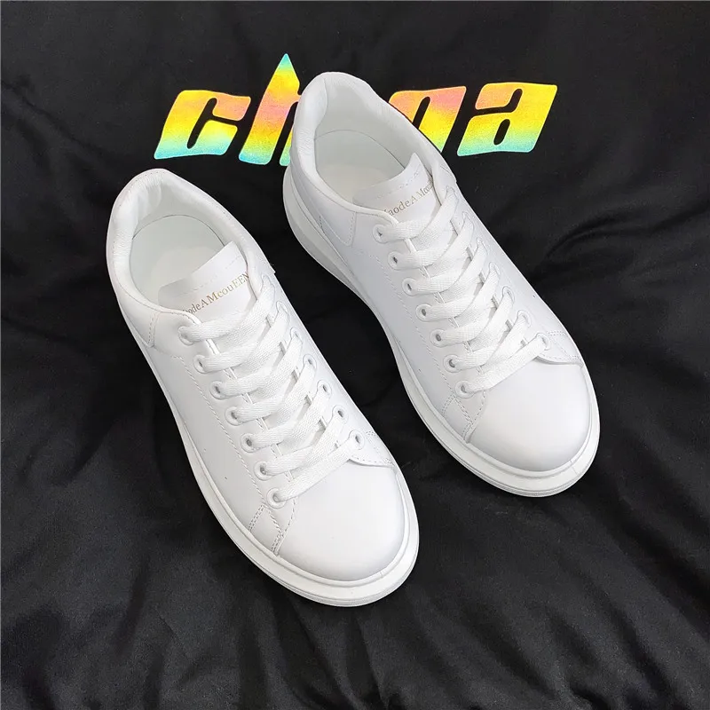 Men's breathable lightweight white shoes spring summer soft-sole comfort walking casual shoes fashion student sports baord shoes - Image 2