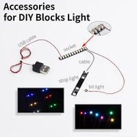 Light Accessories for DIY Model Blocks Connect Cables Power Supply Sockets Power Splitter Bit light USB Cable Strip Light 2