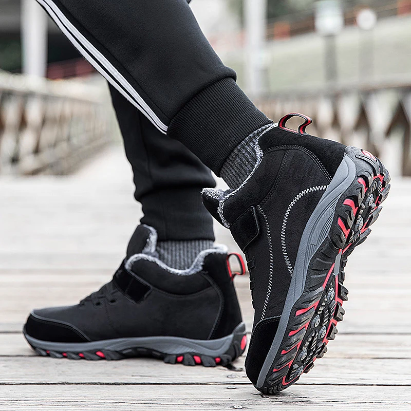 Winter Men Boots Waterproof Snow Boots Man Warm Plush Hiking Sneaker Footwear Plus 48 Outdoor Non-slip Unisex Ankle Shoes hiking shoes,snow boots