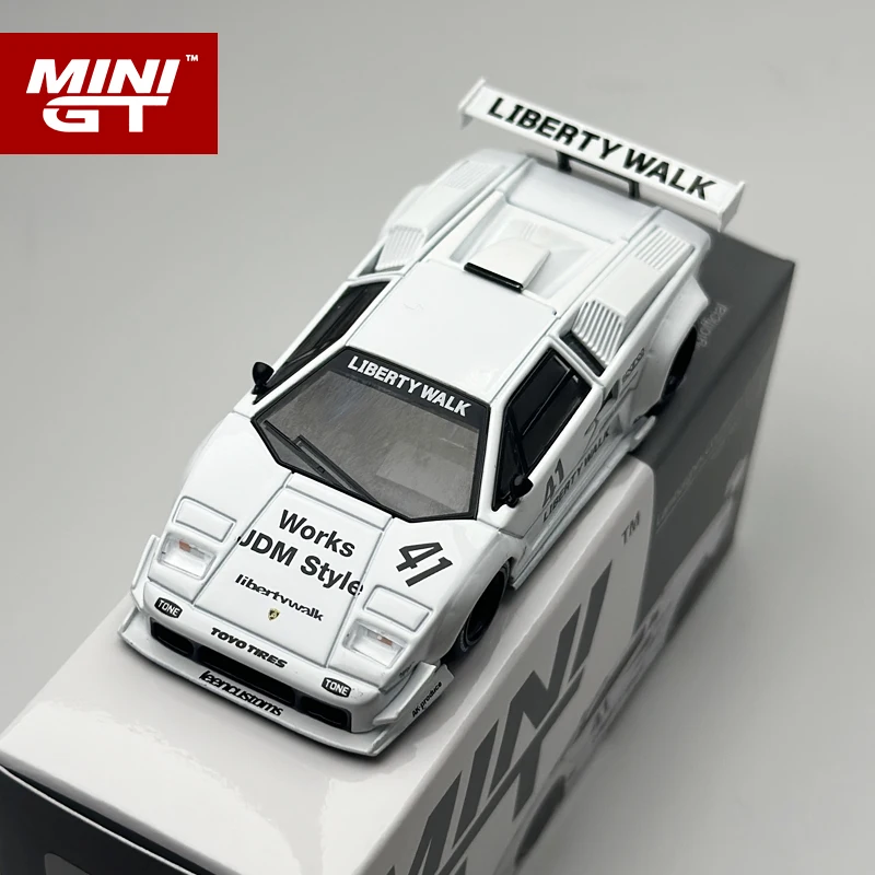 MINIGT 1:64 Lamborghini Countach LB-WORKS White 2024 alloy car