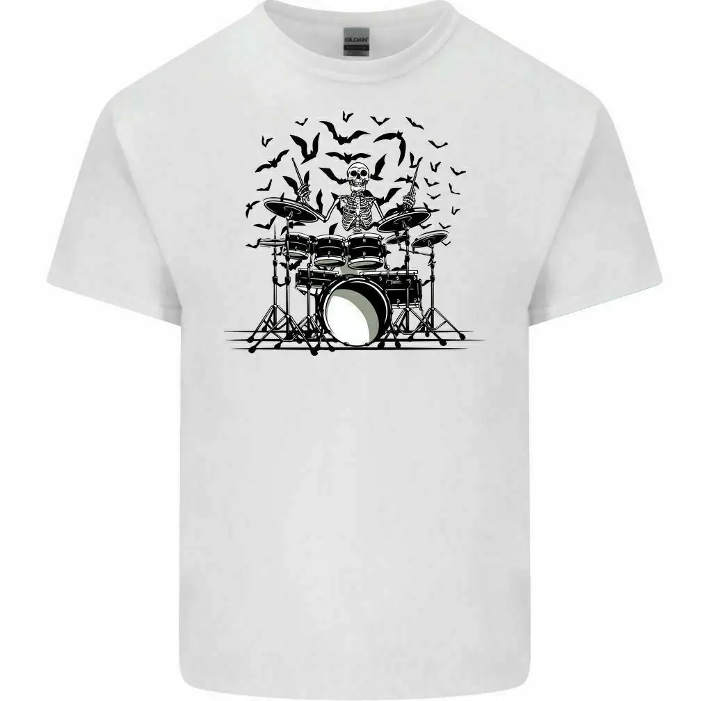 Мужская забавная футболка Скелет барабанщик Череп Рок музыка | одежда