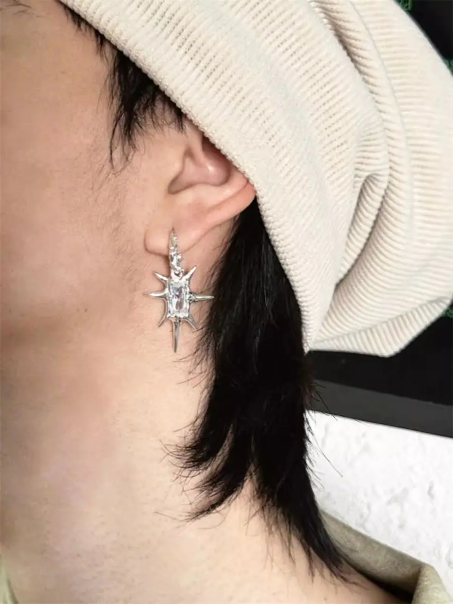 Punk Sweet Cool Diablo Liquid Gem Earrings Original for Men and Women Street High end Luxury Charm Jewelry Trend