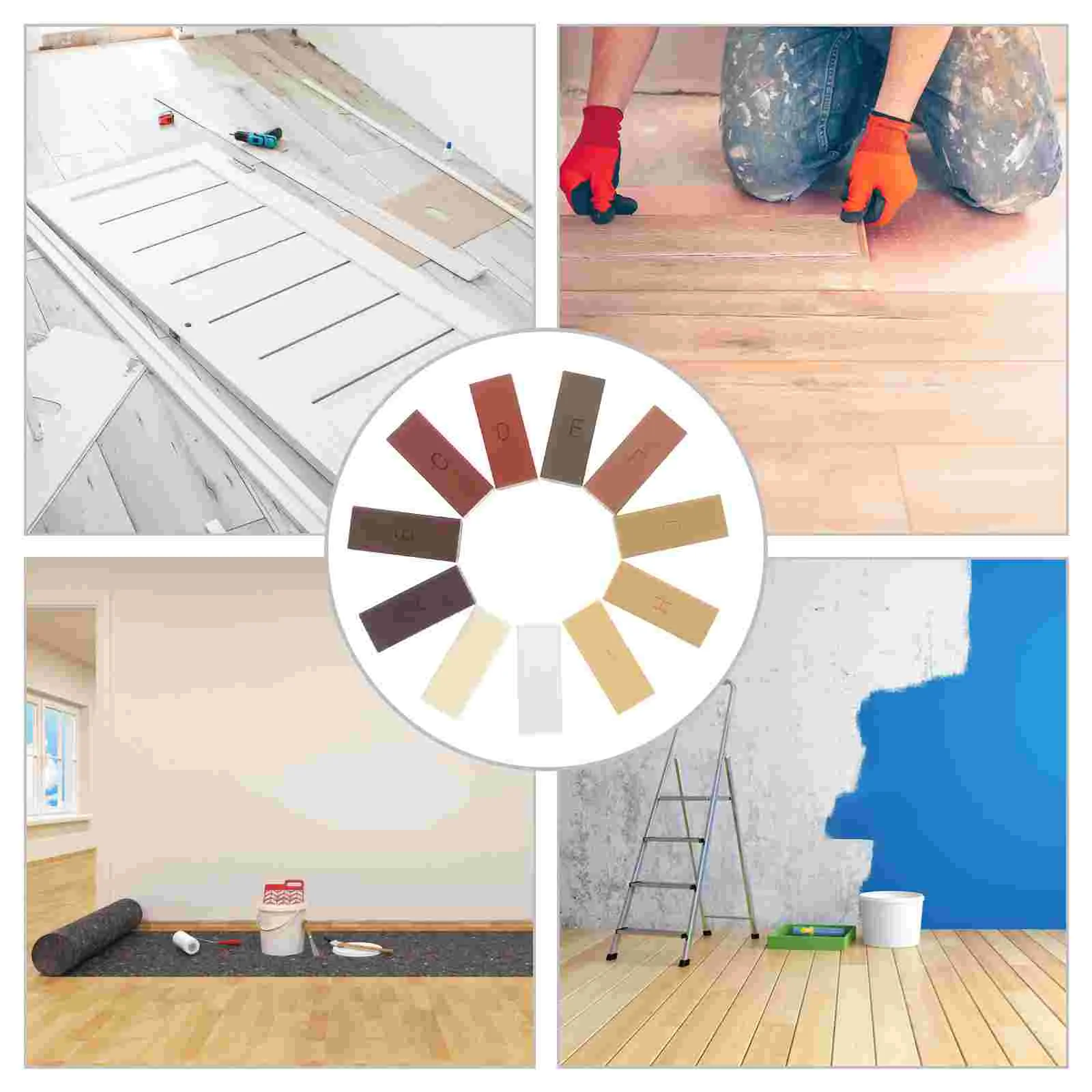 11 Pcs Wood Floor Repair Wax Door Kit Tape Paint Drywall Joint Kits DIY Manual Furniture Resin Patch