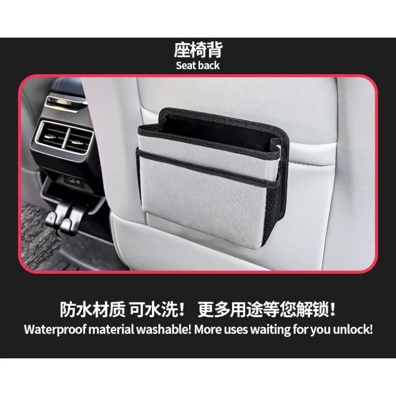Car Side Door Foldable Trash Can PU Leather Multifunction Storage Box Car Organizer Seatback Hanging Storage Bag Trash Bin car trash can