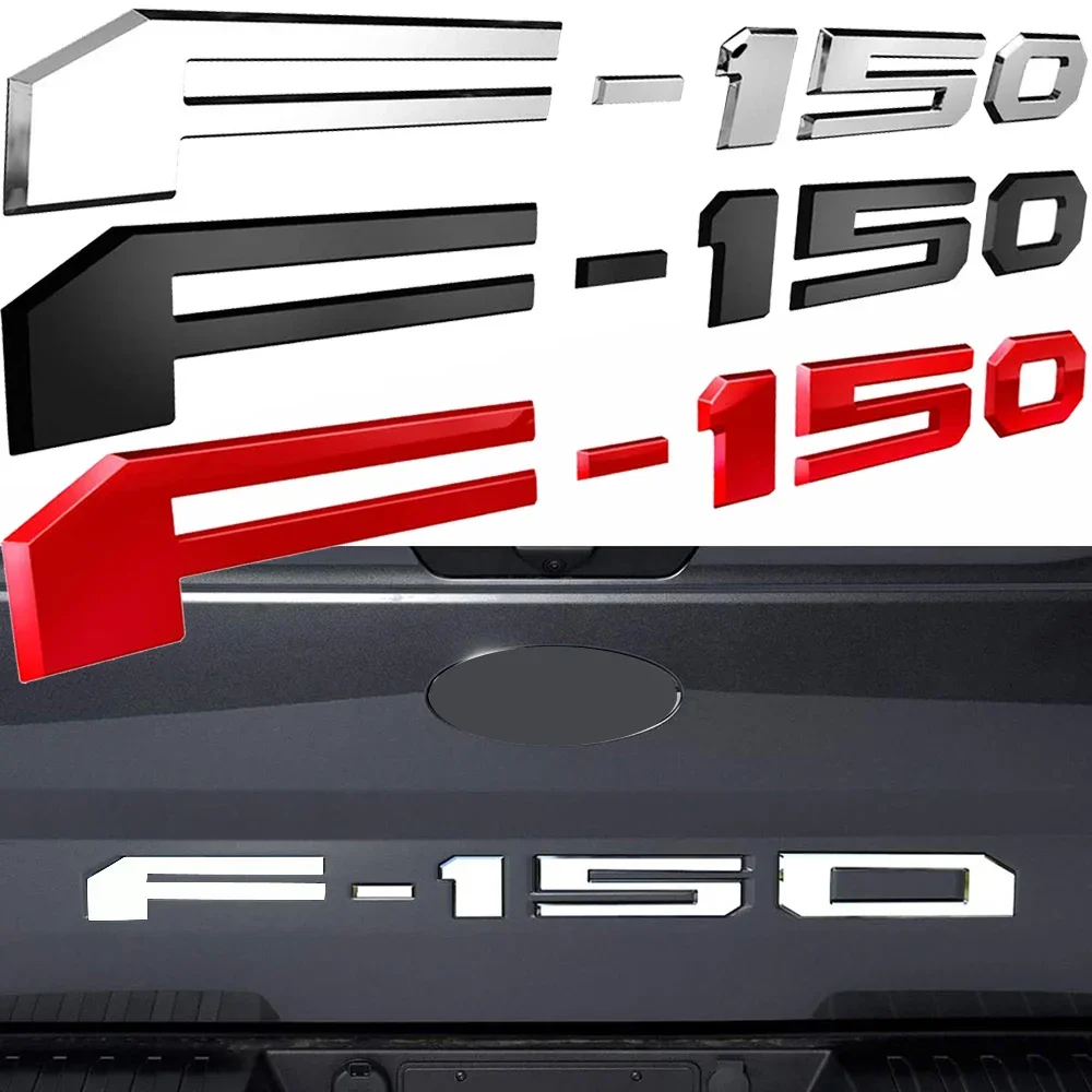 

3d-наклейка с надписью F-150, наклейка из АБС-пластика для задней двери Ford F150, логотип багажника, наклейки, красная, черная отделка, аксессуары