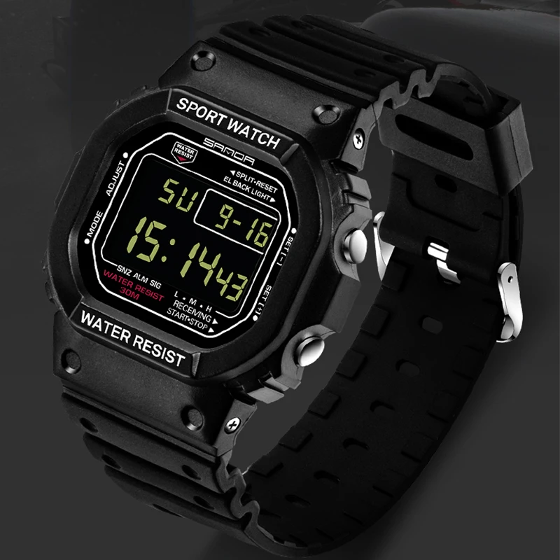 

SANDA G style Fashion Brand Couple Watches For Men And Women Sport Digital Lovers Wristwatches LED Display 50m Waterproof Watch