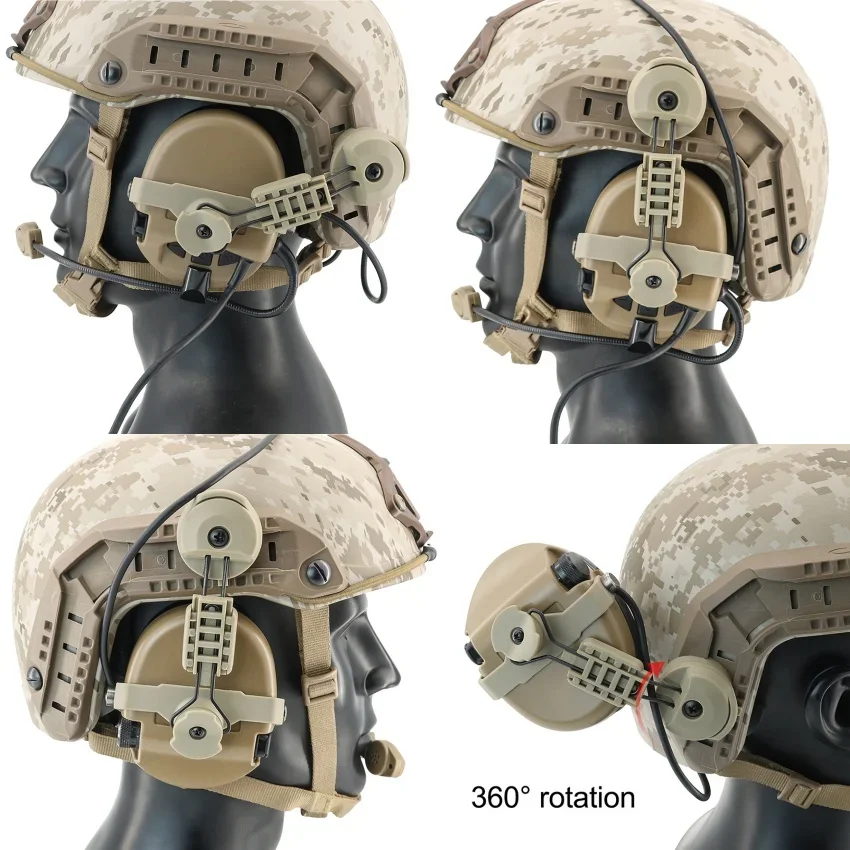 2024 New SORDIN Headset Stands TWO WAY Helmet ARC Rail Airsoft Adapter for MSA SORDIN Shooting Headphones