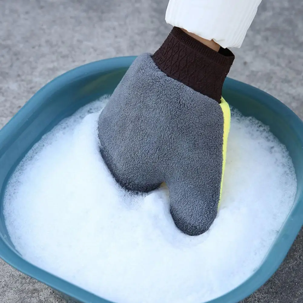 

Car Washing Glove Premium Coral Fleece Car Wash Mitts Dual-sided Scratch-free Gloves for Absorbent Auto for Professional